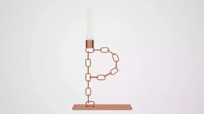 Chain P Candleholder Bronze Color