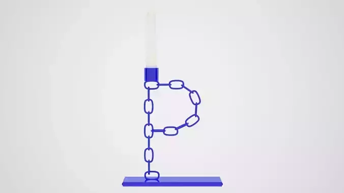 Chain P Candleholder Blue Glass Color
