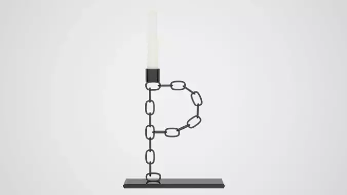 Chain P Candleholder Black Glass Color