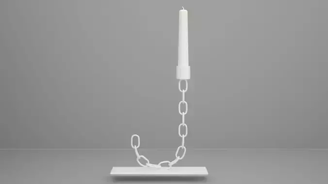 Chain J Candleholder White Color