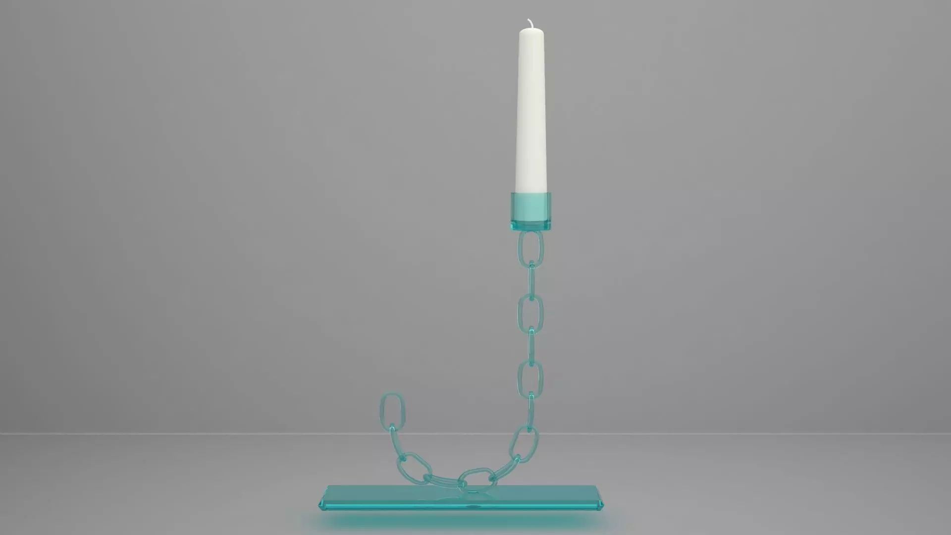 Chain J Candleholder Tinted Glass Color 3D model_0