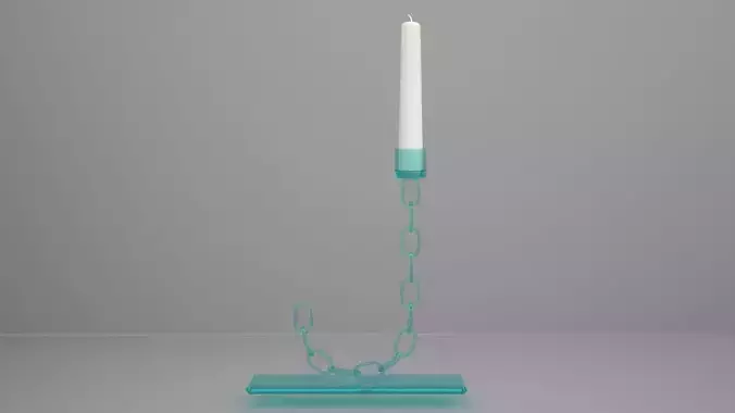 Chain J Candleholder Tinted Glass Color