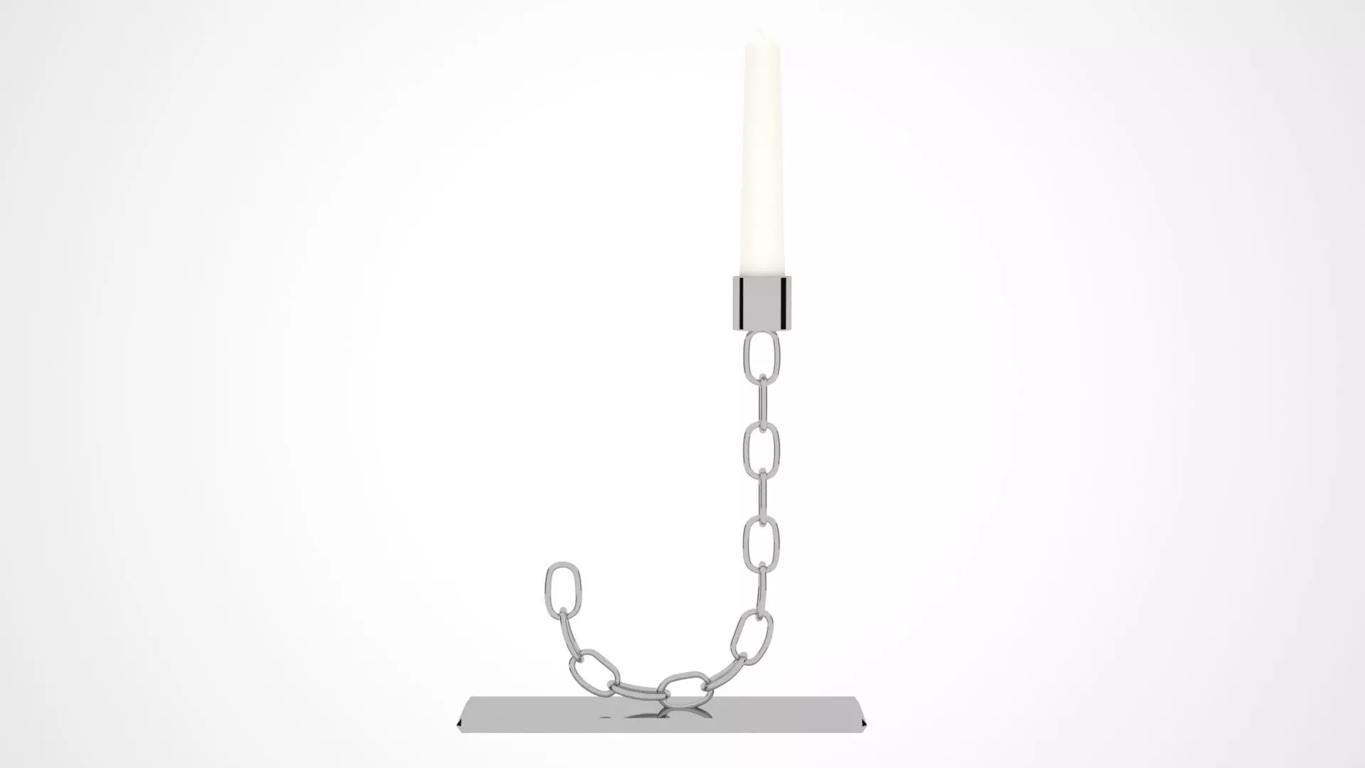 Chain J Candleholder Sliver Color 3D model_0