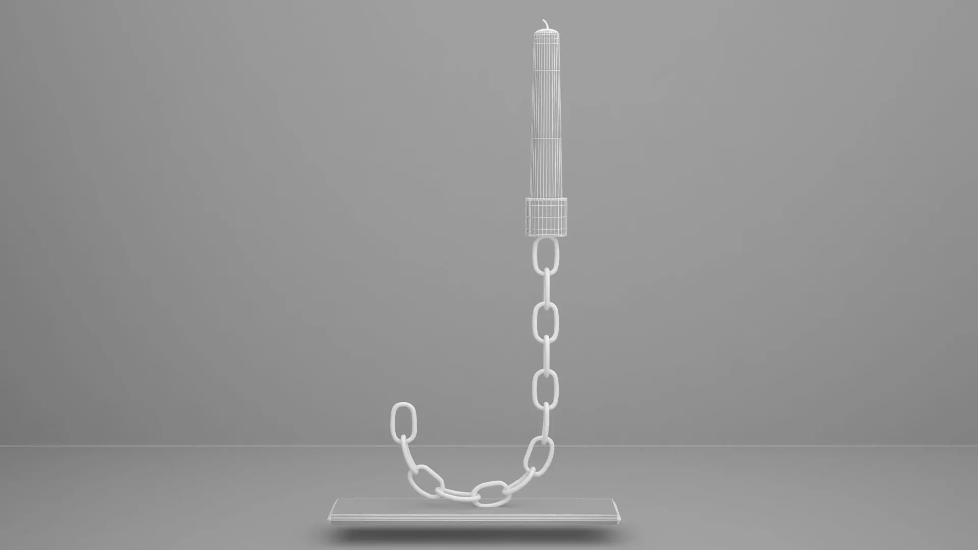 Chain J Candleholder Sliver Color 3D model_5