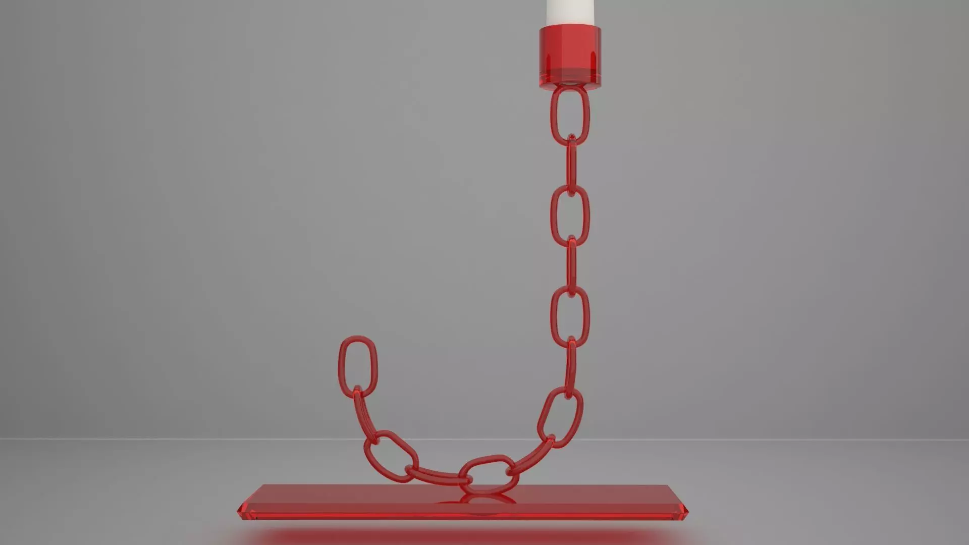 Chain J Candleholder Red Glass Color 3D model_4