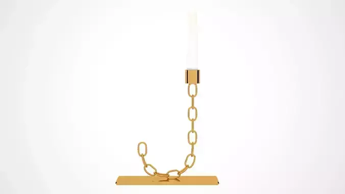 Chain J Candleholder Gold Color