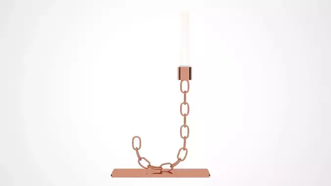 Chain J Candleholder Bronze Color