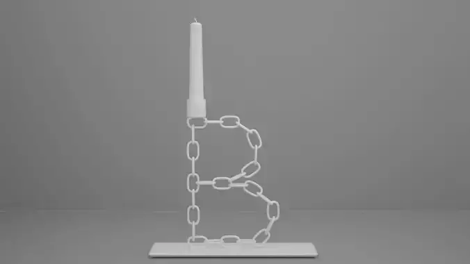Chain B Candleholder White Color