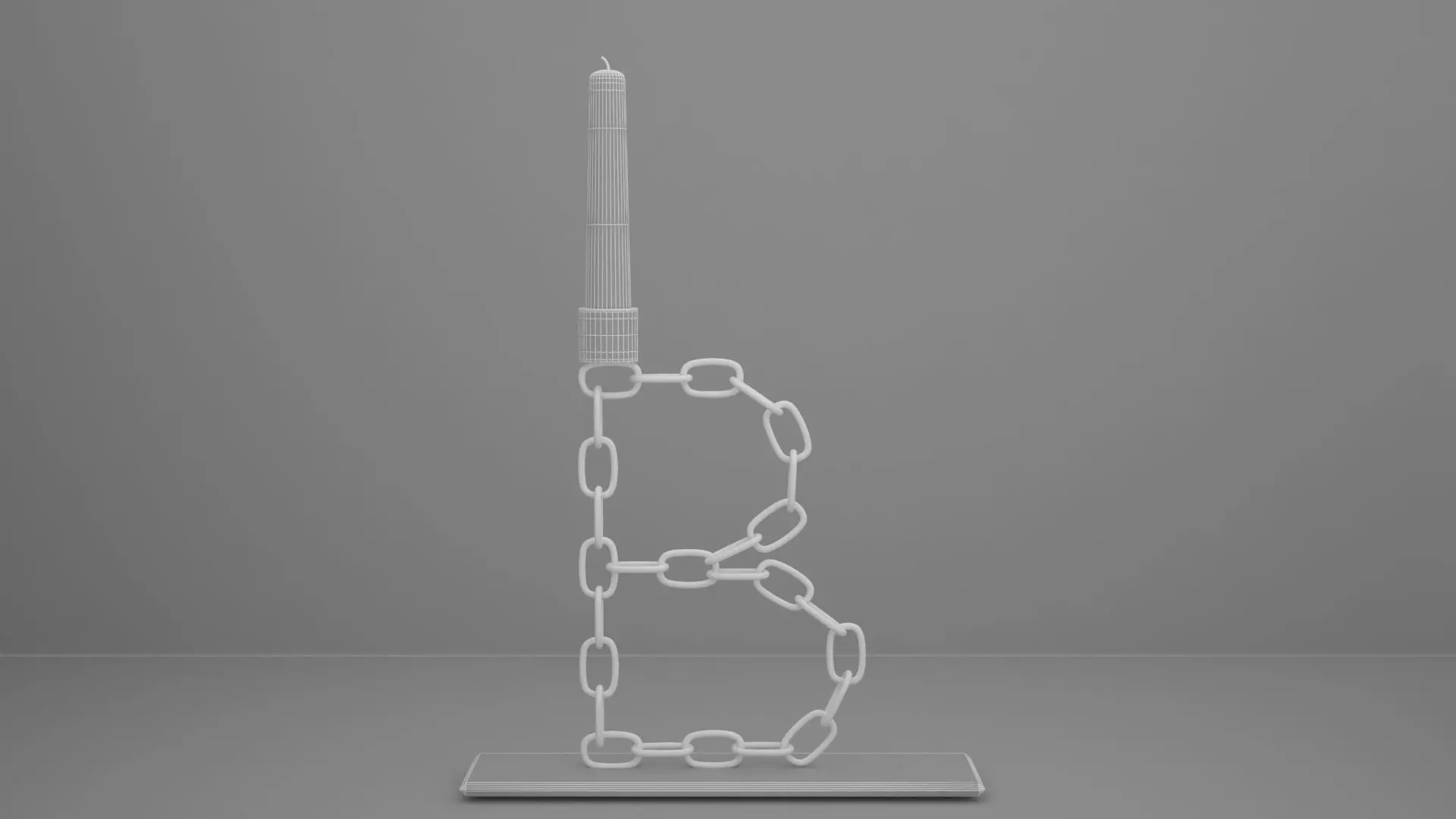 Chain B Candleholder Tinted Glass Color 3D model_5