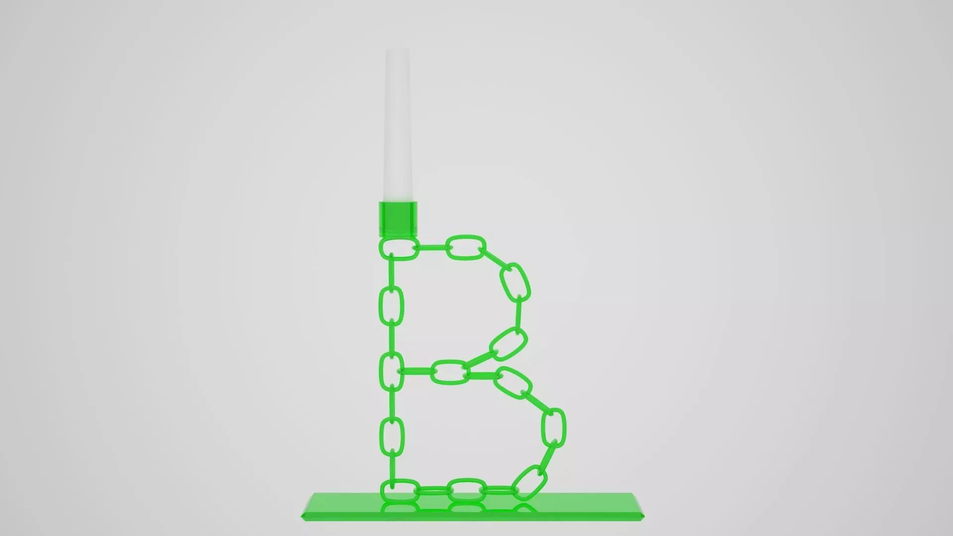 Chain B Candleholder Green Glass Color 3D model_0