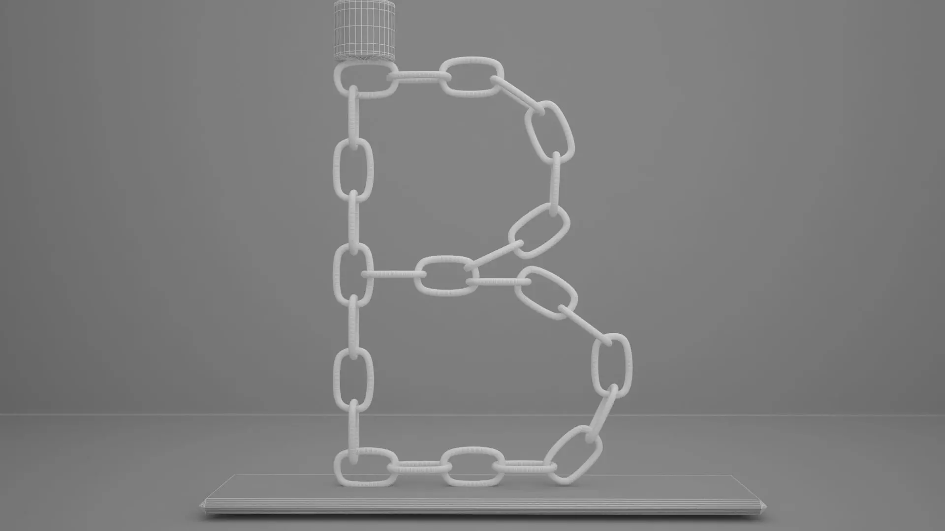 Chain B Candleholder Green Glass Color 3D model_7