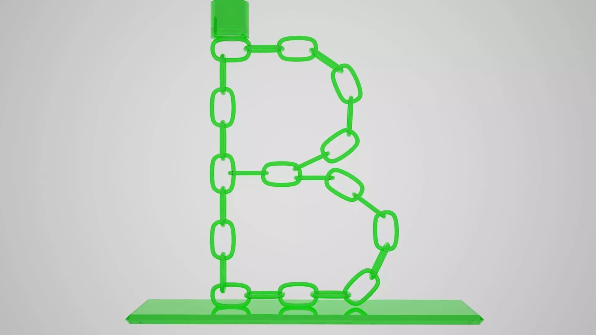 Chain B Candleholder Green Glass Color 3D model_4