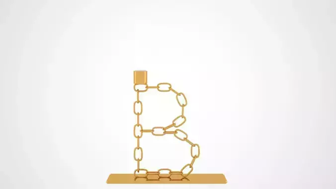Chain B Candleholder Gold Color