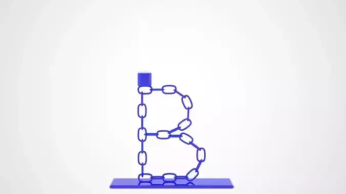 Chain B Candleholder Blue Glass Color