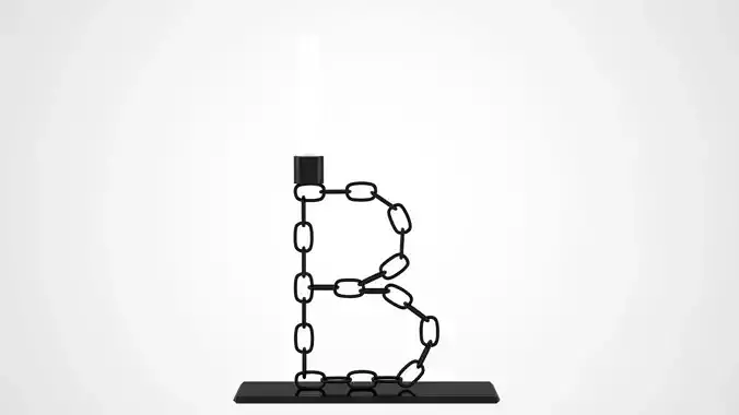 Chain B Candleholder Black Iron