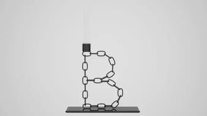 Chain B Candleholder Black Glass Color