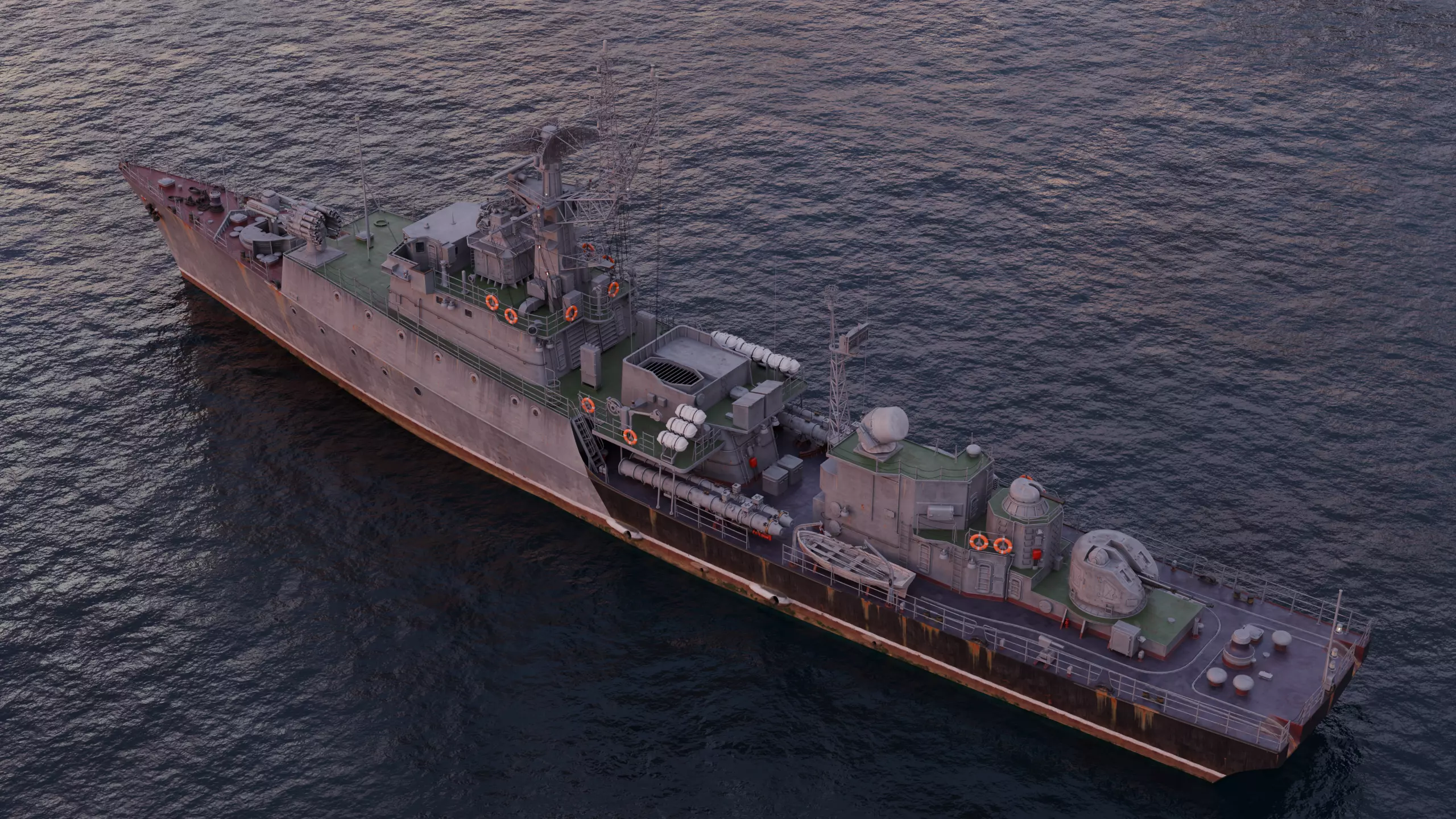 NATO code Grisha class corvette project 1124 Low-poly 3D model_1