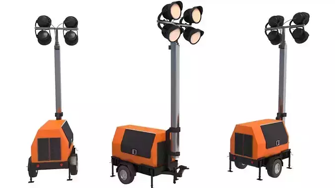 Mobile stadium Light Tower 3D model