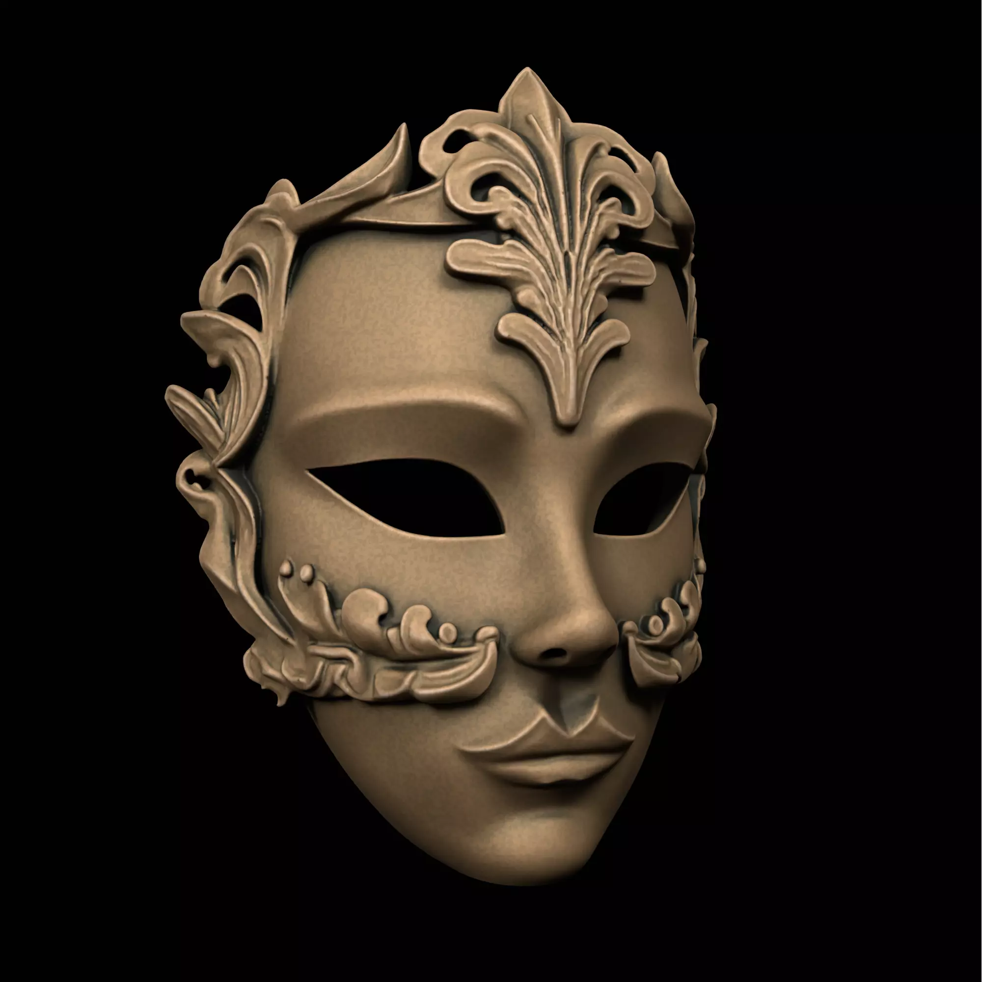 Ornamental 3D Mask Model Elegant Decorative Cosplay Display 3D print model_2