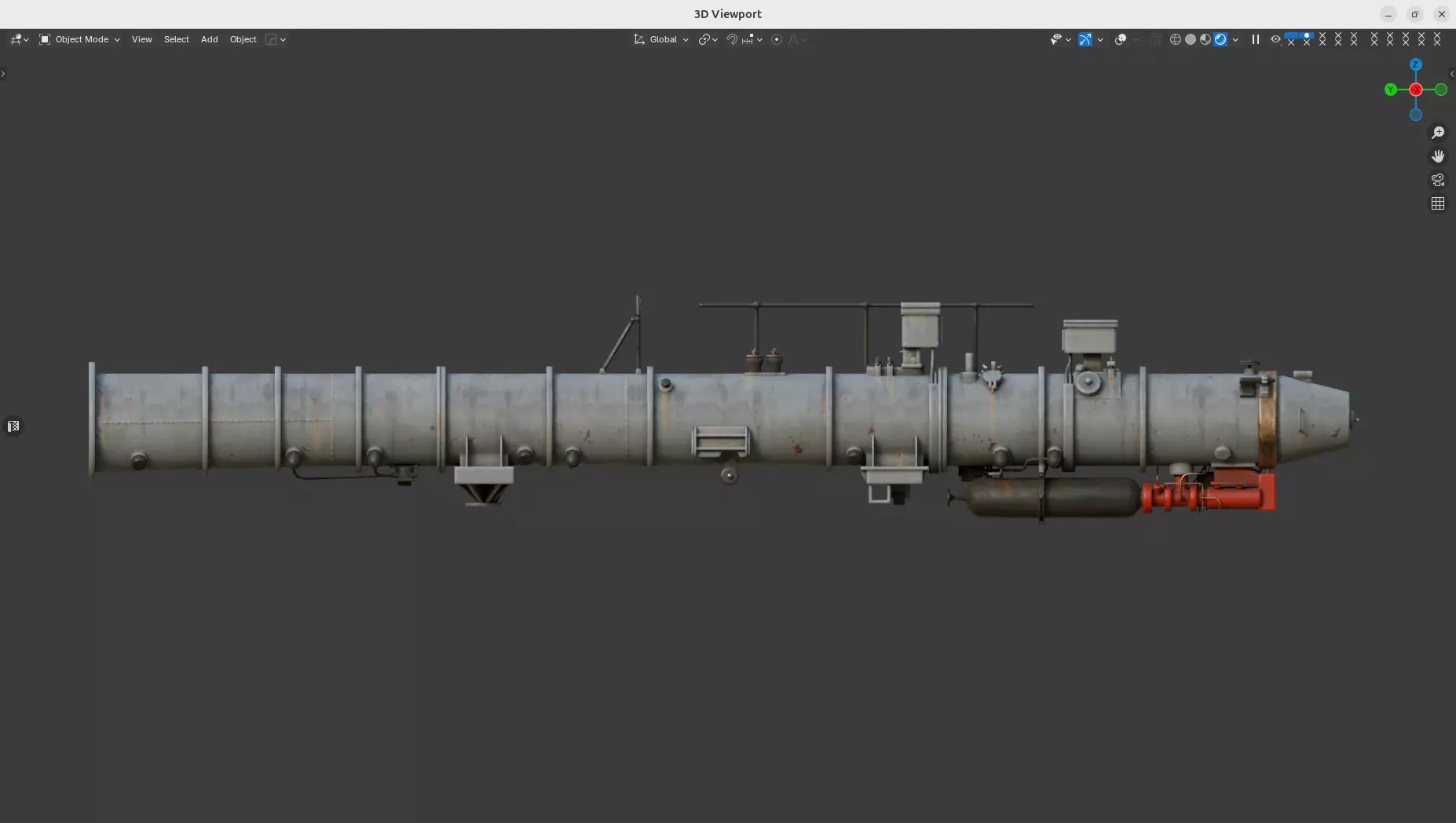 DTA-533-1124 Torpedo Launcher Low-poly 3D model_5