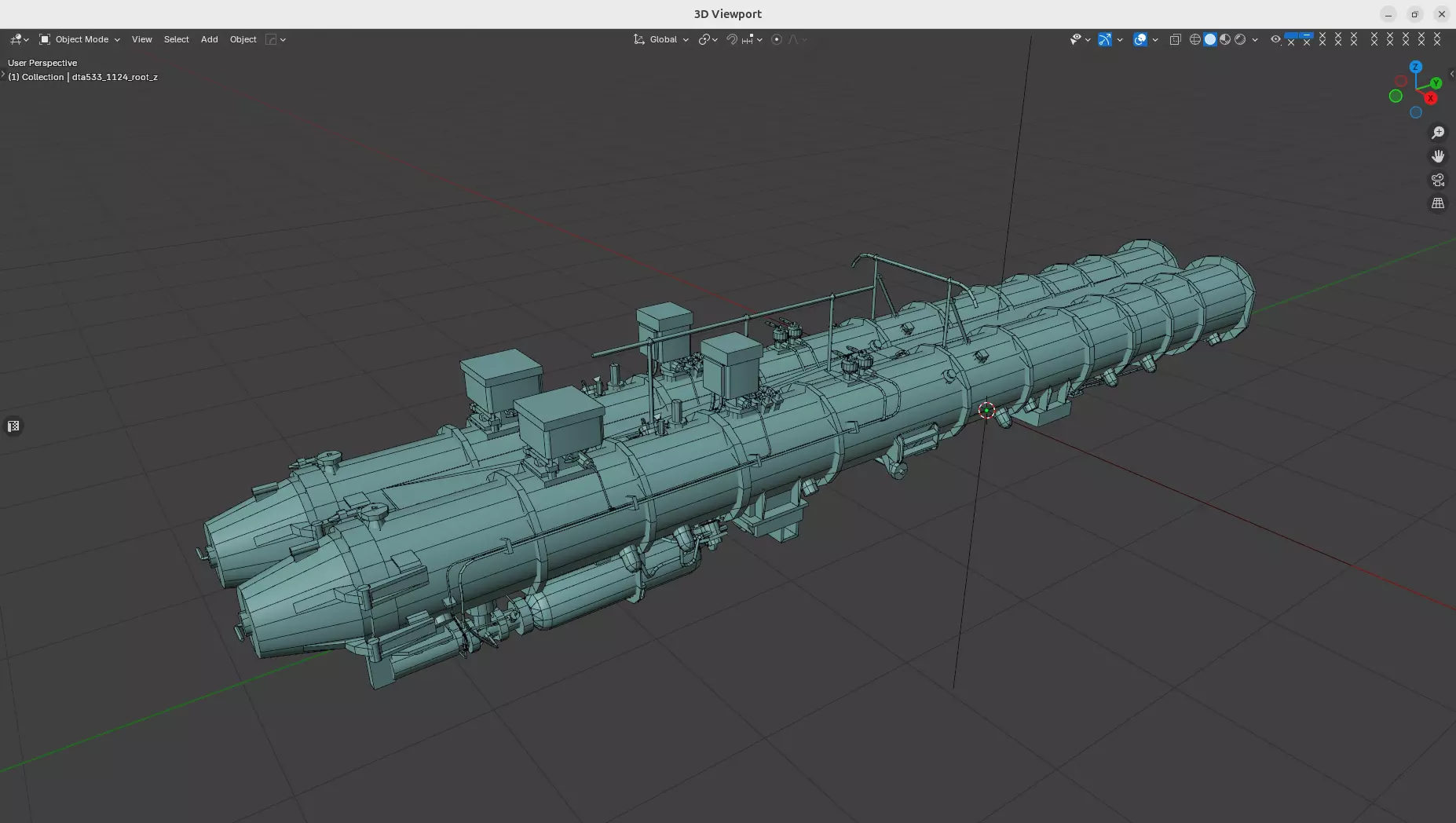 DTA-533-1124 Torpedo Launcher Low-poly 3D model_8