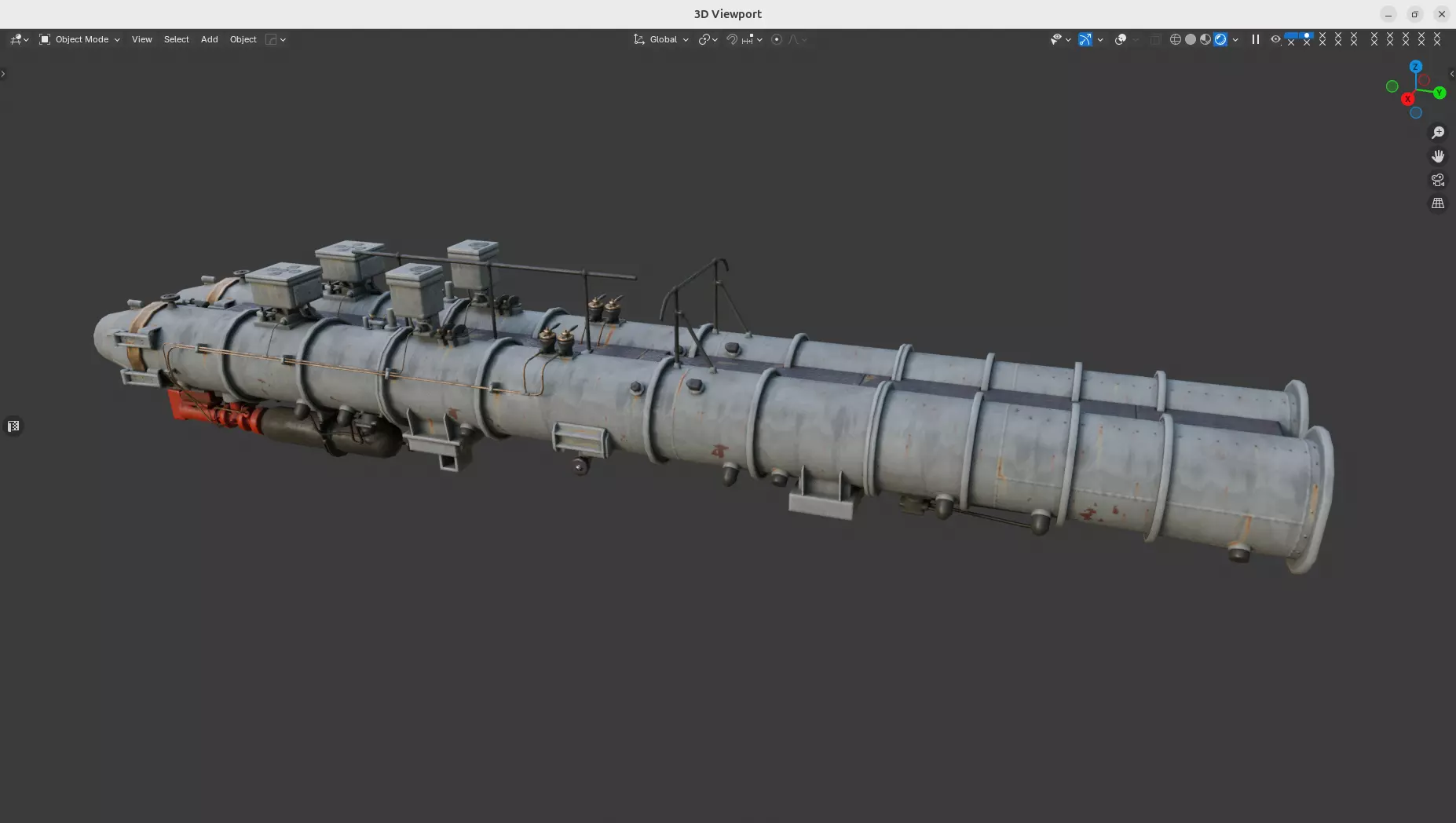 DTA-533-1124 Torpedo Launcher Low-poly 3D model_1