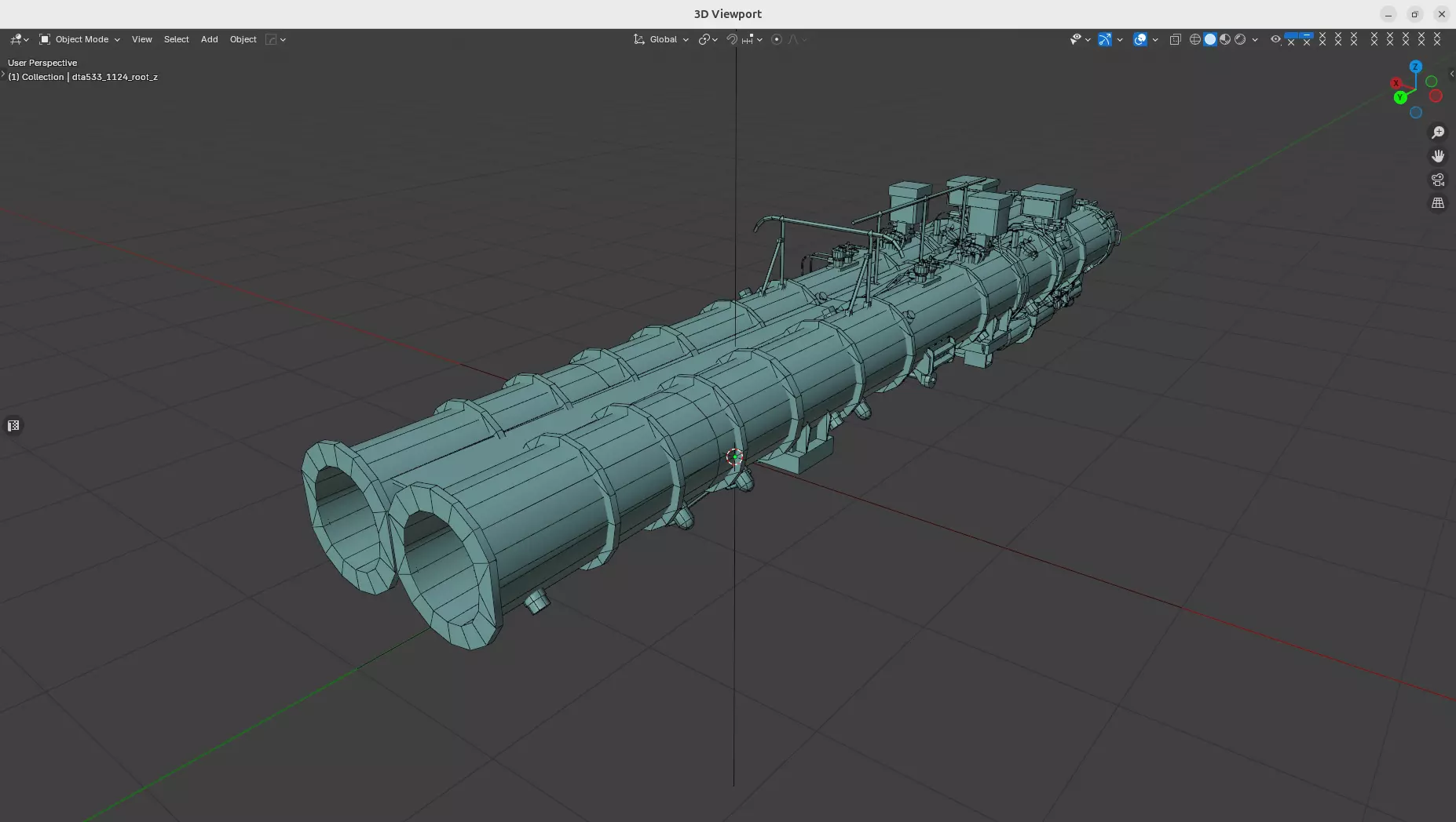 DTA-533-1124 Torpedo Launcher Low-poly 3D model_9