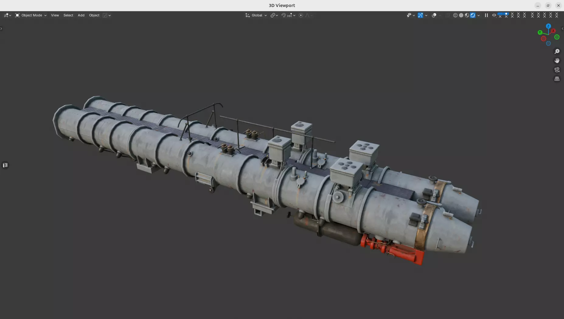 DTA-533-1124 Torpedo Launcher Low-poly 3D model_3