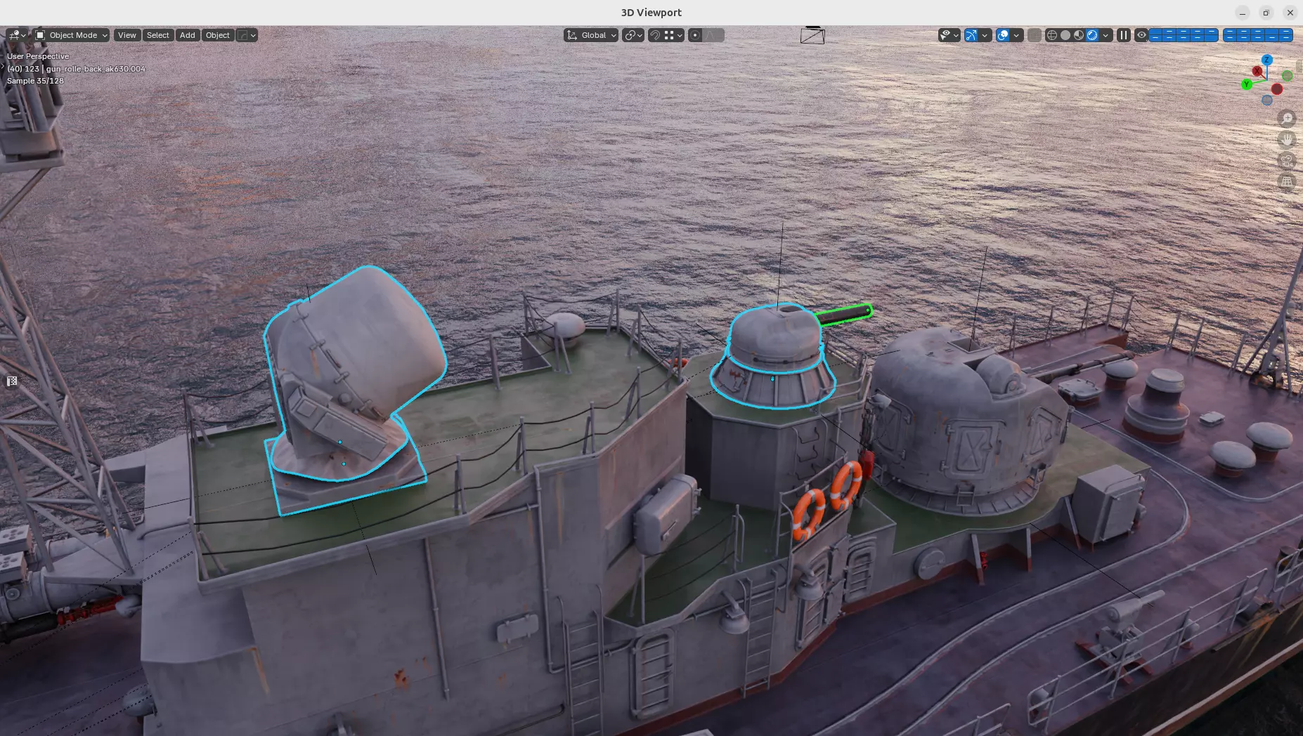 AK-630 CIWS Low-poly 3D model_2