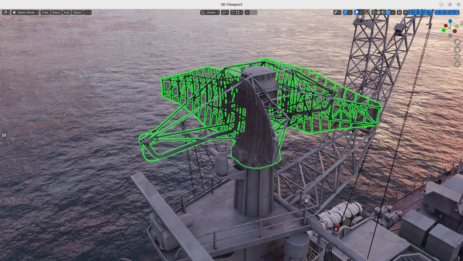 MR-320 Radar Low-poly 3D model_0