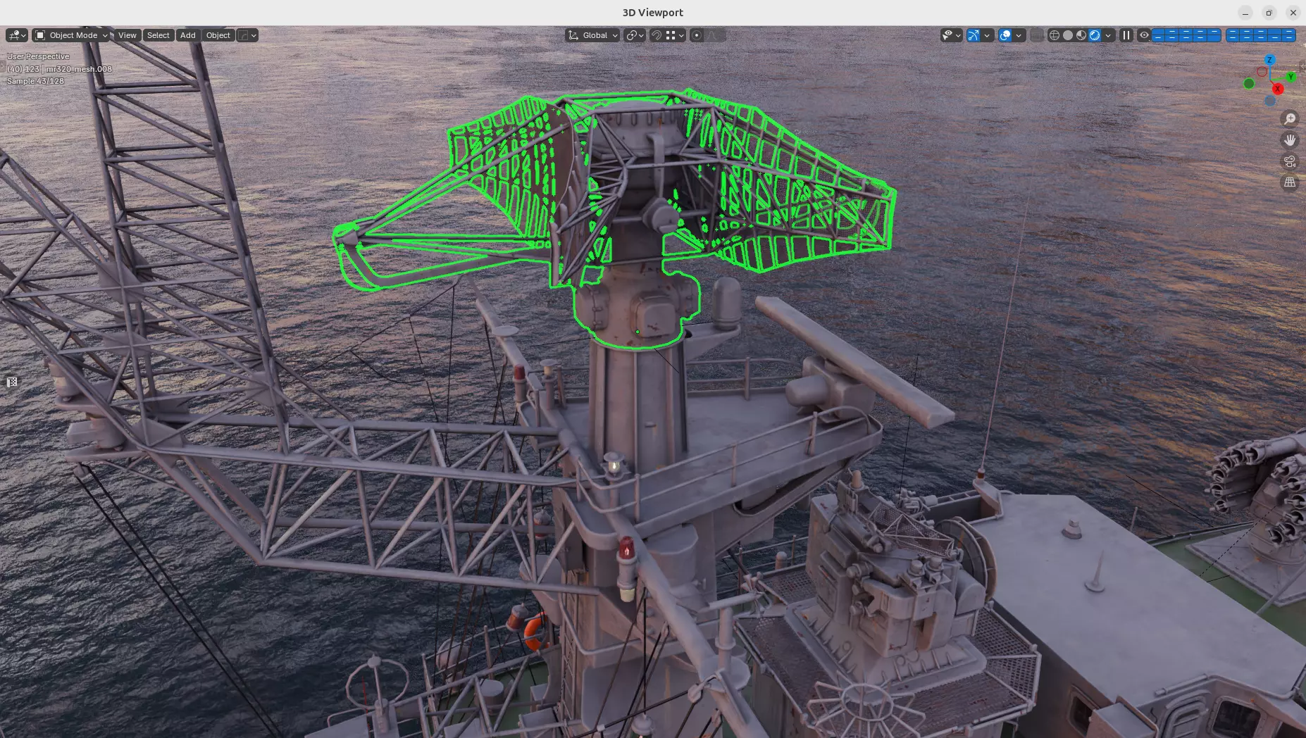 MR-320 Radar Low-poly 3D model_3