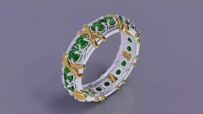 Tiffany harmony beaded-set diamond ring