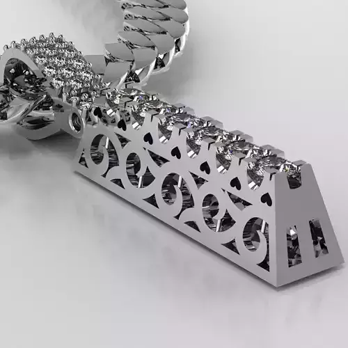 Diamond Pendant 3dm stl renders without chain  3D print model 3D print model