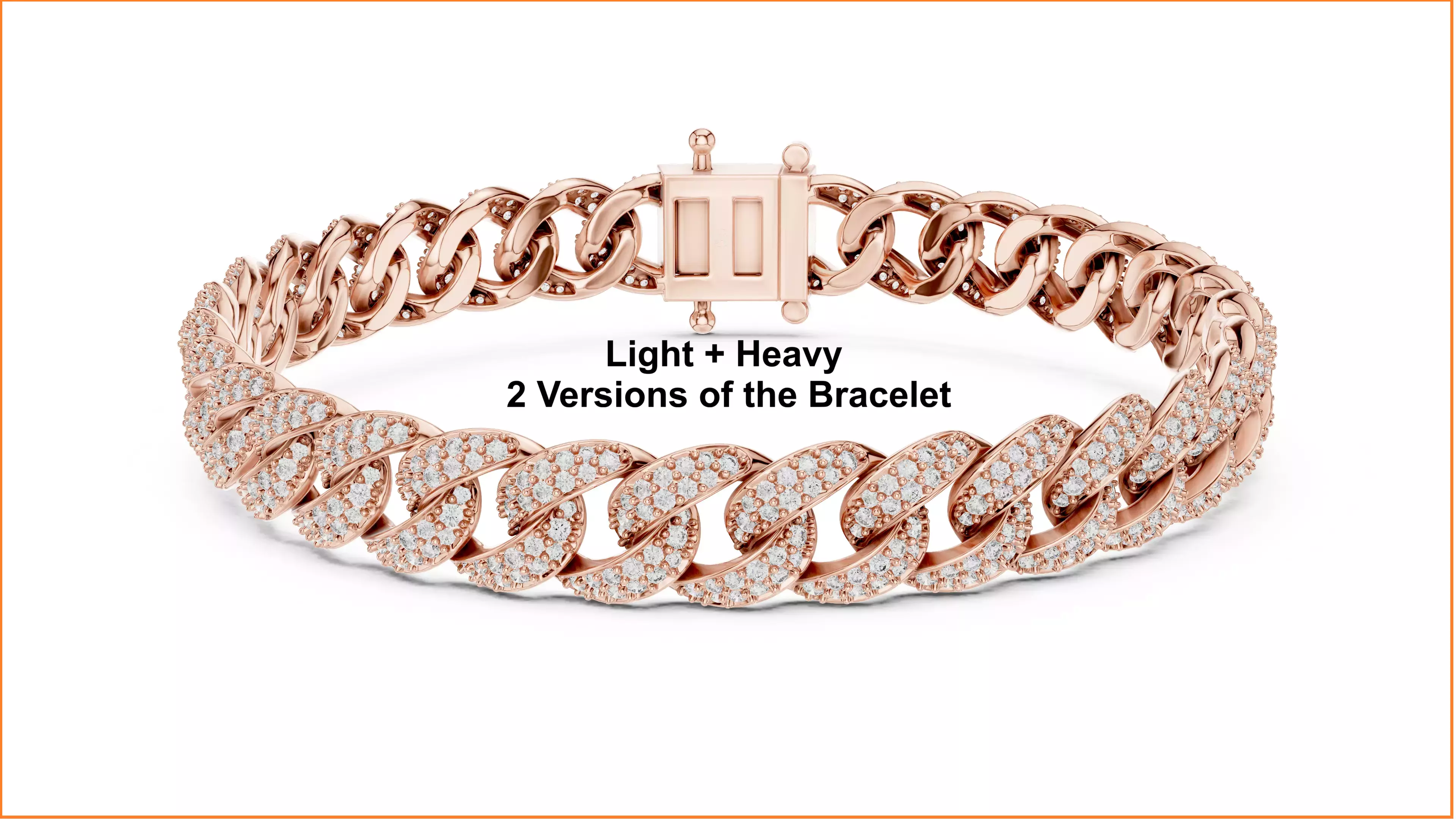 Cuban Chain Bracelet 3dm stl renders Animation video details 3D print model