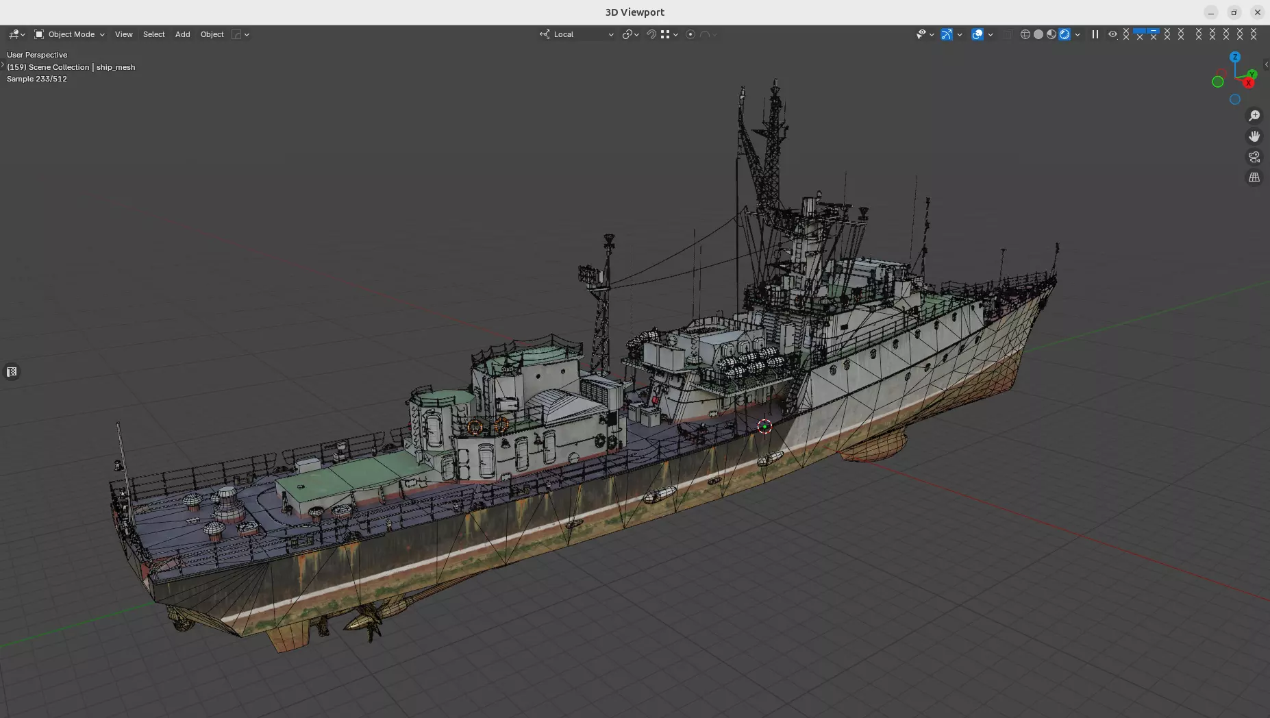 NATO code Grisha class corvette project 1124 Low-poly 3D model Low-poly 3D model_7