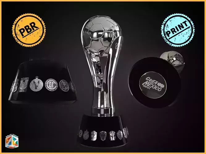 Liga MX Apertura Mexican football Award trophy-Cinematic-3Dprint
