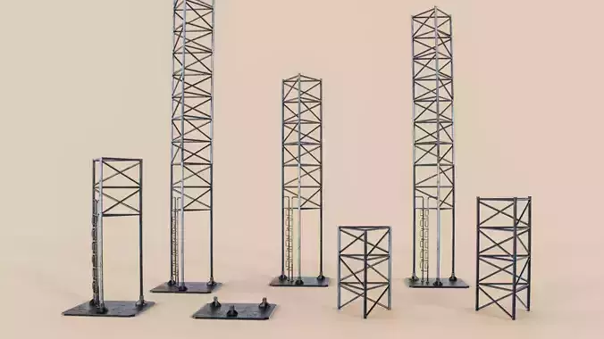 Telecom Mast With Climbing Stairs