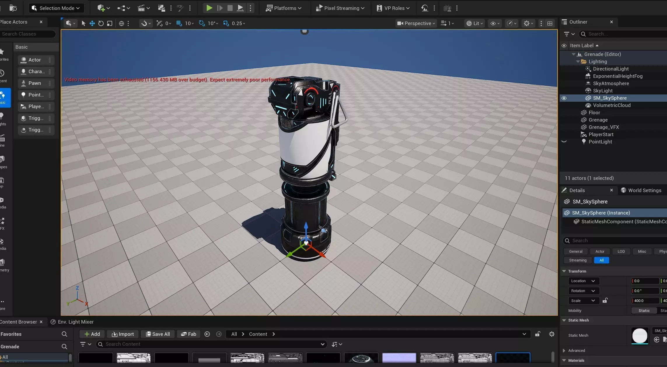 Game ready Grenade prop Low-poly 3D model Low-poly 3D model_7