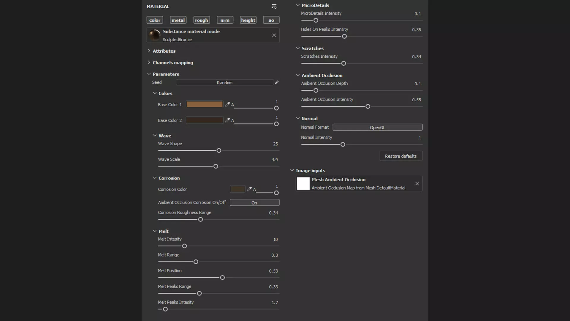 Sculpted Bronze Metal Substance Material and Textures Texture_1