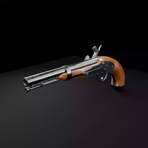 Pirate Fire Stick Gun Low-poly 3D model Low-poly 3D model