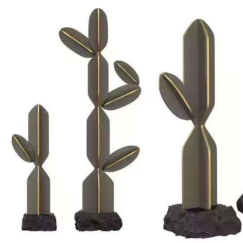 Ivy Green Cactus Sculpture 3D model