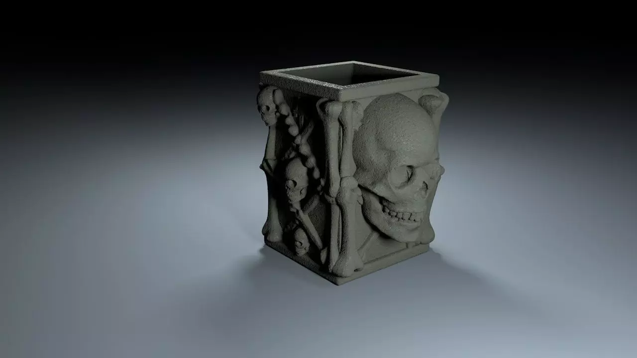 Horror Gothic Penholder Cup 3D print model_4