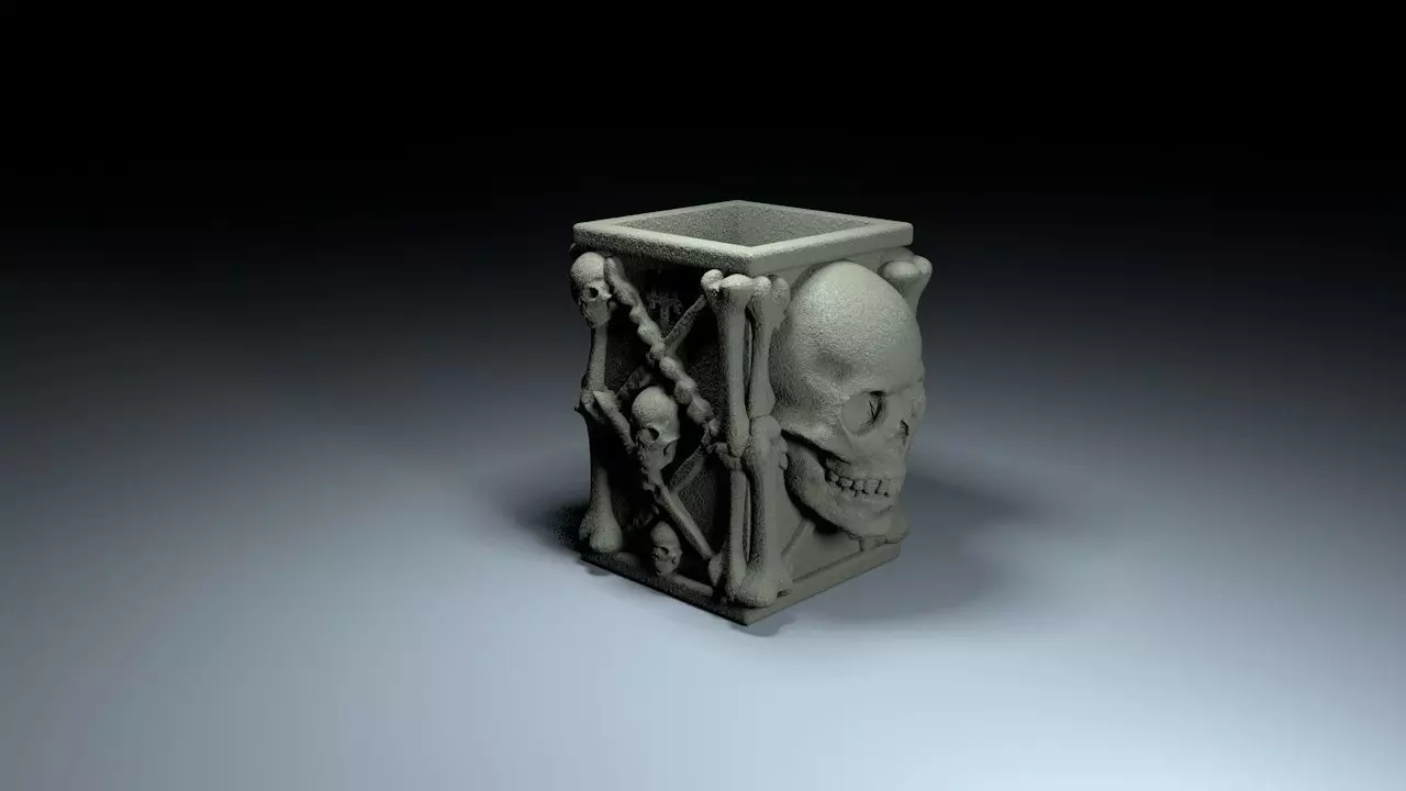 Horror Gothic Penholder Cup 3D print model_1