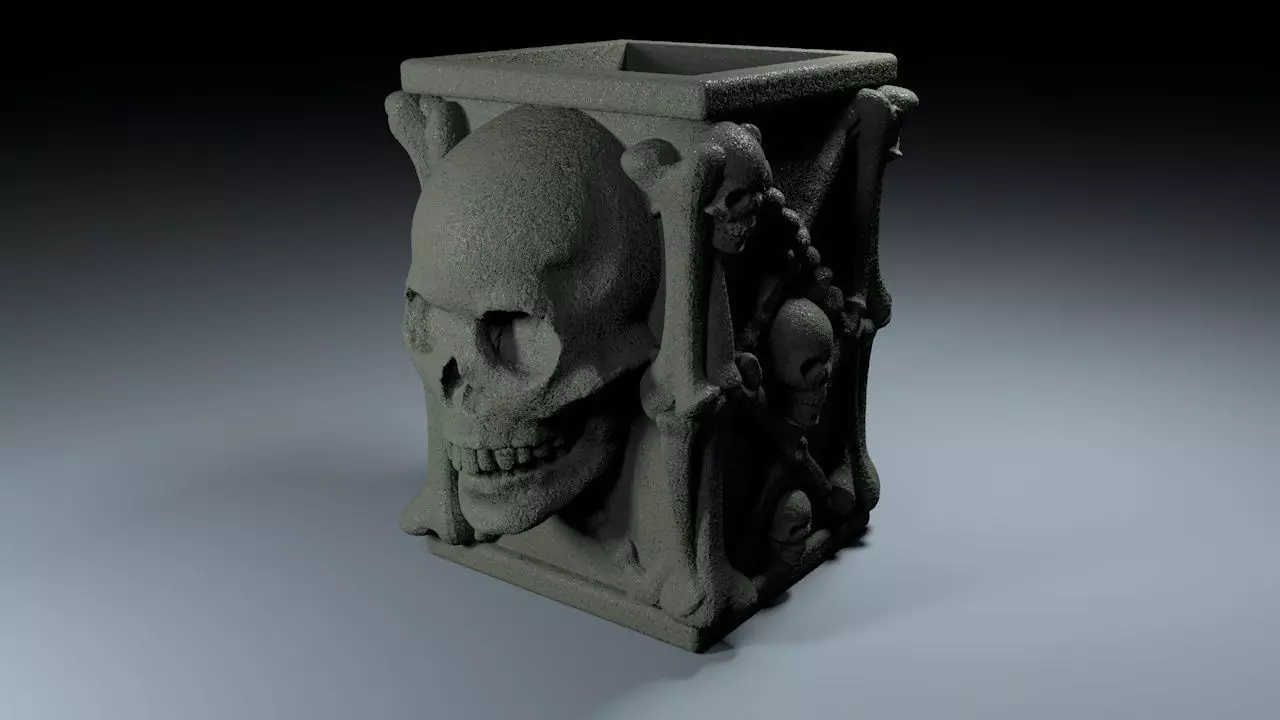 Horror Gothic Penholder Cup 3D print model_6