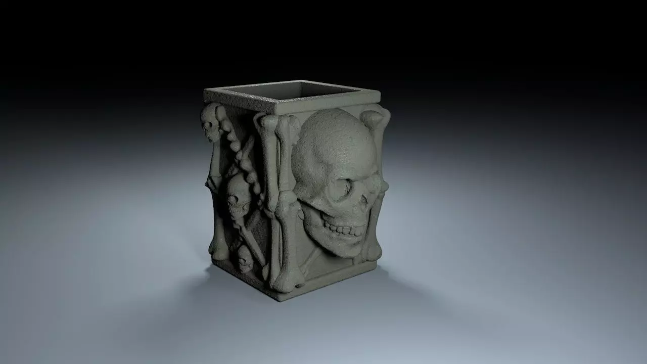Horror Gothic Penholder Cup 3D print model_0