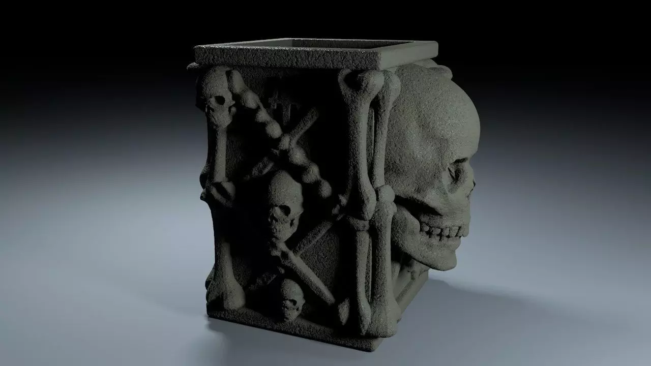 Horror Gothic Penholder Cup 3D print model_2