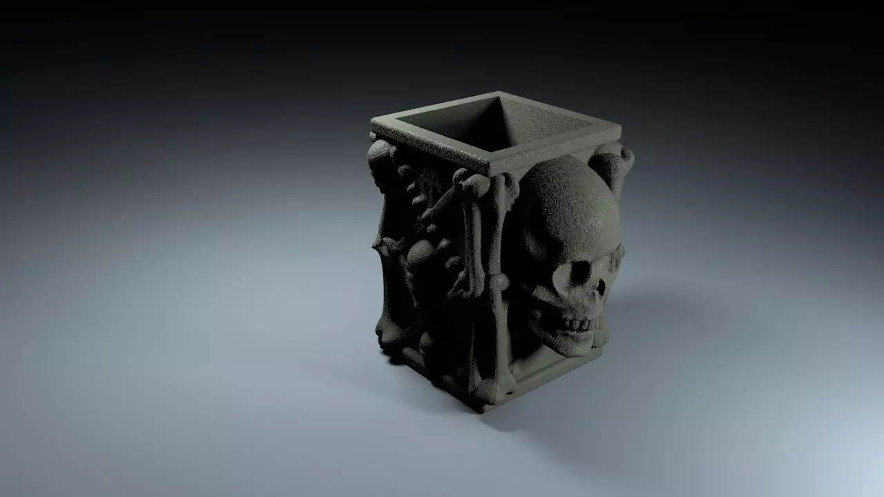 Horror Gothic Penholder Cup 3D print model_3