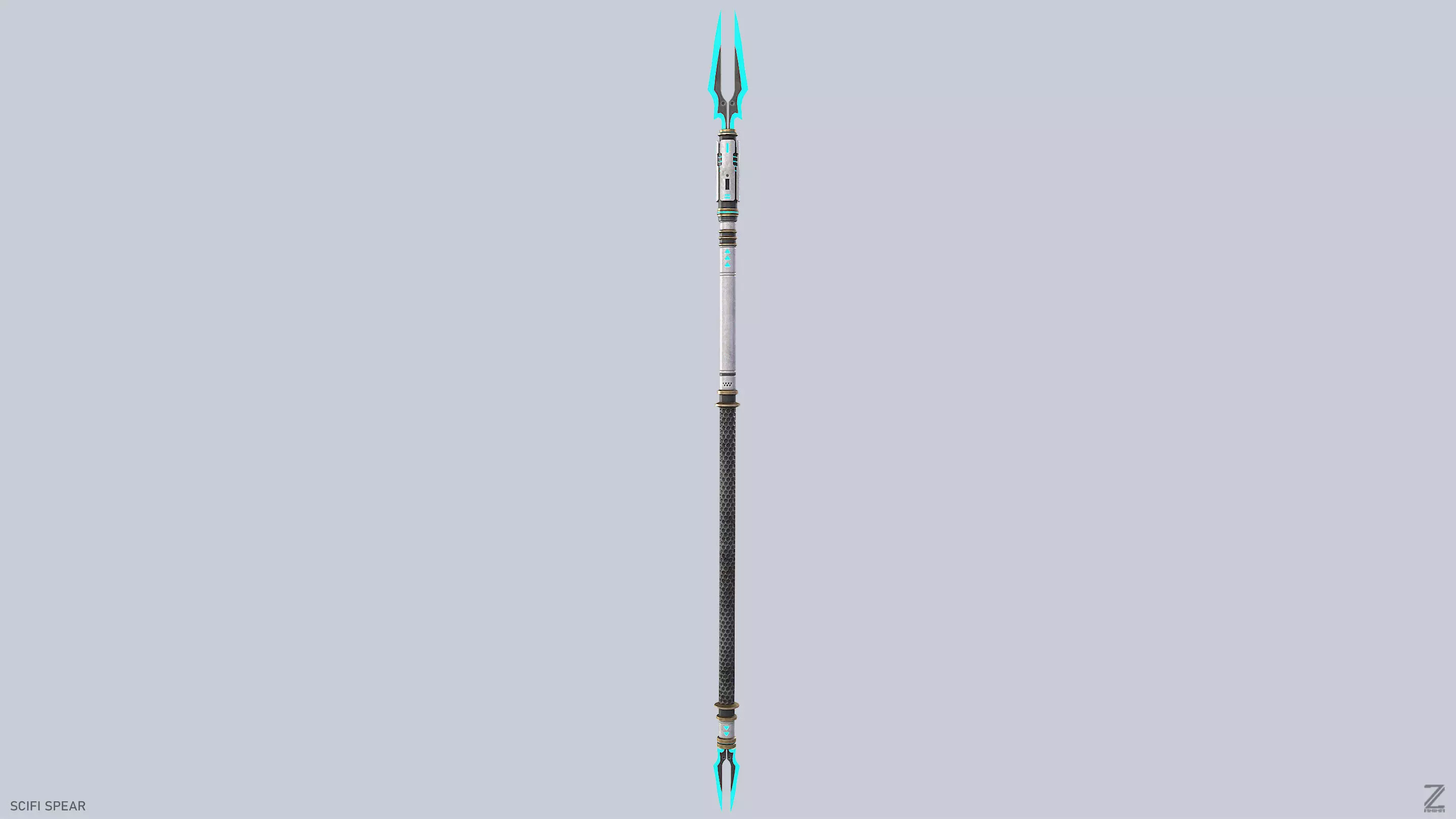 Scifi spear Low-poly 3D model_4