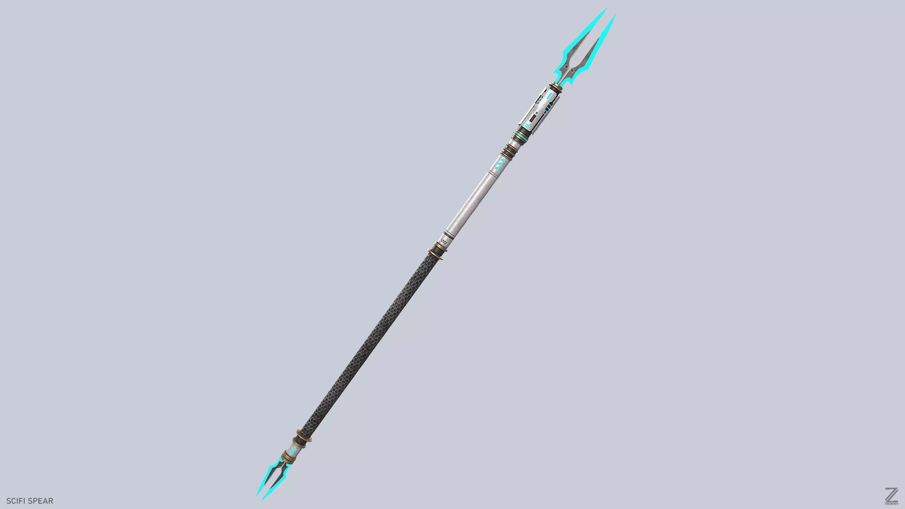 Scifi spear Low-poly 3D model_6