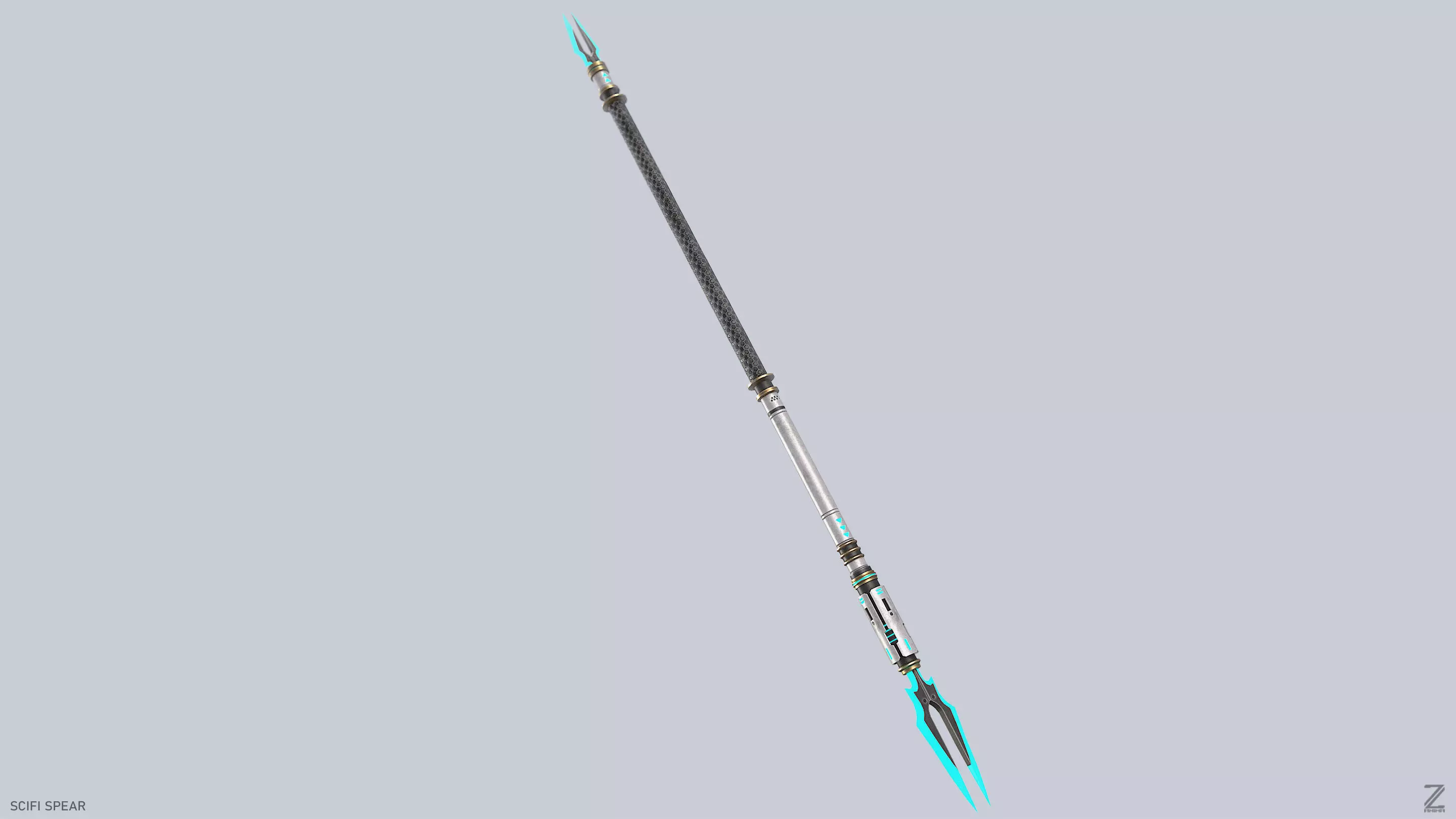Scifi spear Low-poly 3D model_8